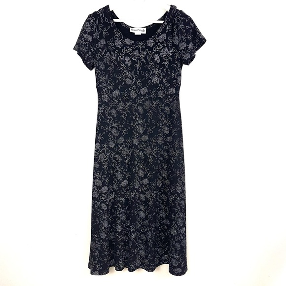 Ronni Nicole Dresses & Skirts - Vintage Ronni Nicole Sparkle Floral Empire Waist Midi Length Dress